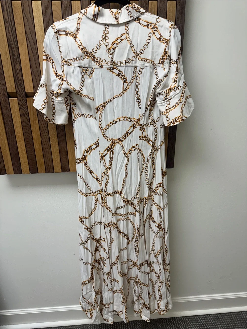 Anthropologie Maeve Gold Chain Maxi Shirt Dress, size S - Picture 5 of 5